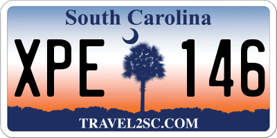 SC license plate XPE146