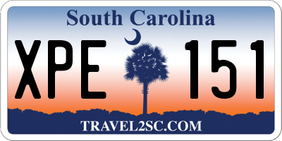 SC license plate XPE151
