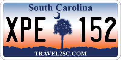 SC license plate XPE152