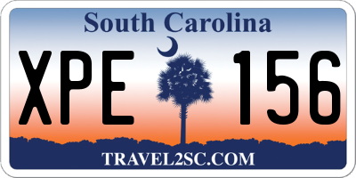 SC license plate XPE156