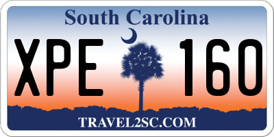 SC license plate XPE160