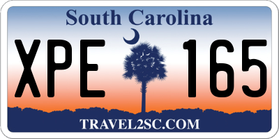 SC license plate XPE165
