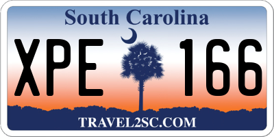 SC license plate XPE166