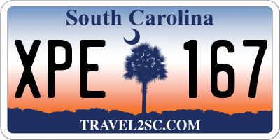 SC license plate XPE167