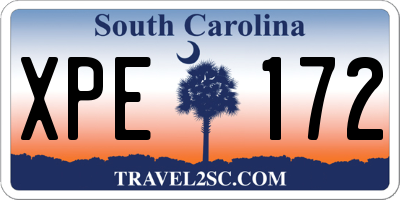 SC license plate XPE172