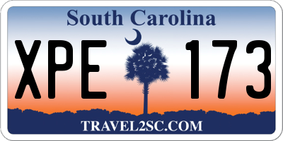SC license plate XPE173