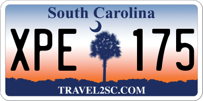SC license plate XPE175