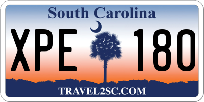 SC license plate XPE180
