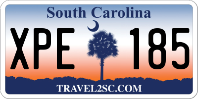 SC license plate XPE185