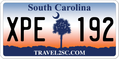SC license plate XPE192