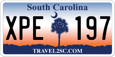 SC license plate XPE197