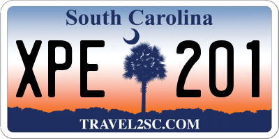 SC license plate XPE201
