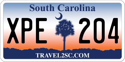 SC license plate XPE204