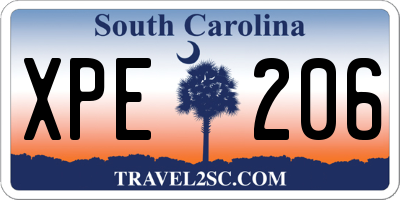 SC license plate XPE206