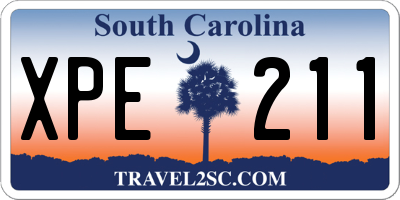 SC license plate XPE211