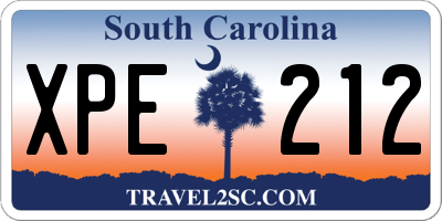 SC license plate XPE212