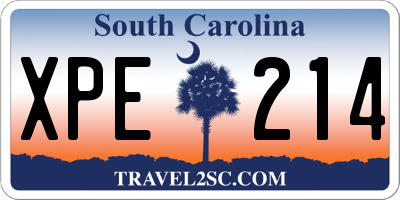 SC license plate XPE214