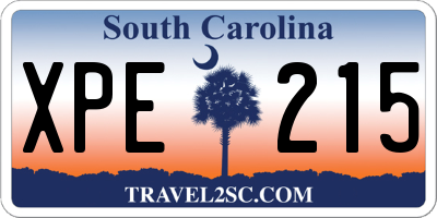 SC license plate XPE215