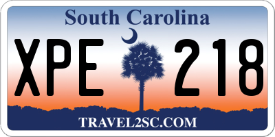 SC license plate XPE218