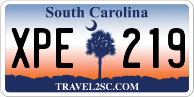 SC license plate XPE219