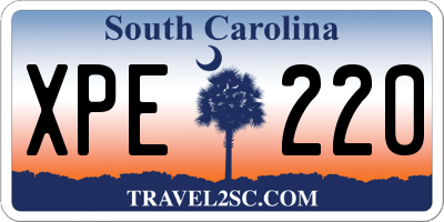 SC license plate XPE220