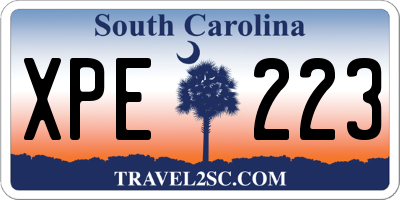 SC license plate XPE223