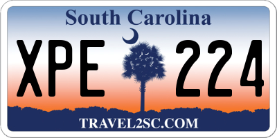 SC license plate XPE224