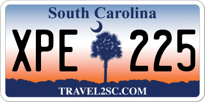 SC license plate XPE225