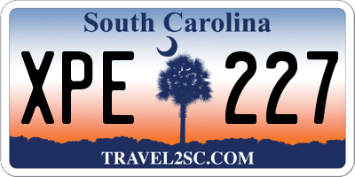 SC license plate XPE227