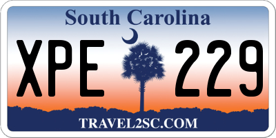 SC license plate XPE229