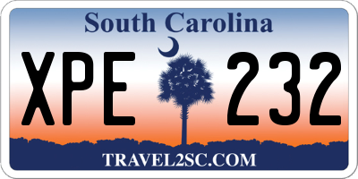 SC license plate XPE232