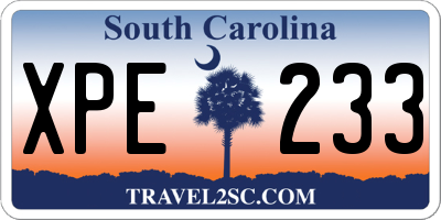 SC license plate XPE233