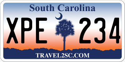 SC license plate XPE234