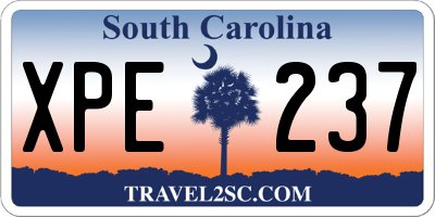 SC license plate XPE237