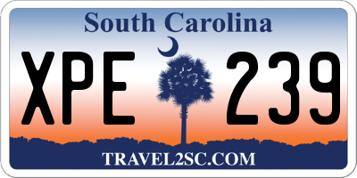 SC license plate XPE239