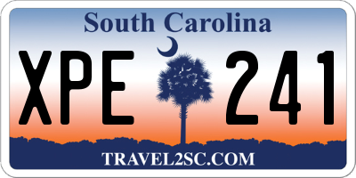 SC license plate XPE241