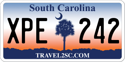 SC license plate XPE242