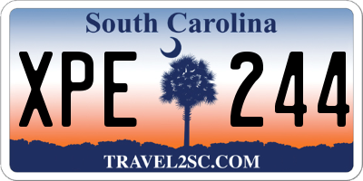 SC license plate XPE244