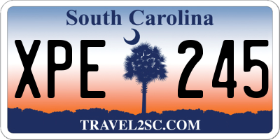 SC license plate XPE245