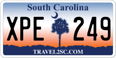SC license plate XPE249
