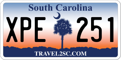 SC license plate XPE251