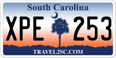 SC license plate XPE253