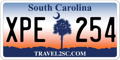 SC license plate XPE254