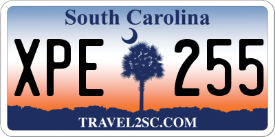 SC license plate XPE255