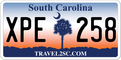 SC license plate XPE258