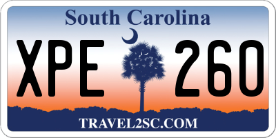 SC license plate XPE260