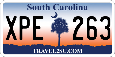 SC license plate XPE263