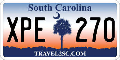 SC license plate XPE270