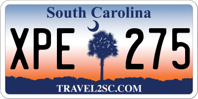 SC license plate XPE275