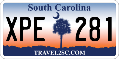 SC license plate XPE281